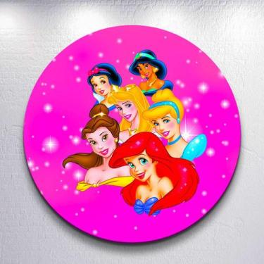 Imagem de Capas Painel Festa Infantil Menina Princesas Painel Redondo Grande ou 