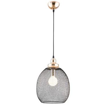 Imagem de PENDENTE COPPER PRETO E DOURADO (D)28CM (A)41CM 1XE27 40W