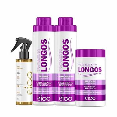 Imagem de Kit Eico Profissional Shampoo 800ml e Condicionador 750ml Cabelos Longos 4 Itens (Finalizador Sublime)