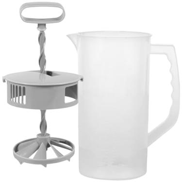 Imagem de HSHGZSR Jarra de mistura de 2000 ml para bebidas, recipiente de mistura de suco de boca larga com lâminas de plástico e misturador, vedação, recipiente de mistura de bebidas com tampa para suco, chá,