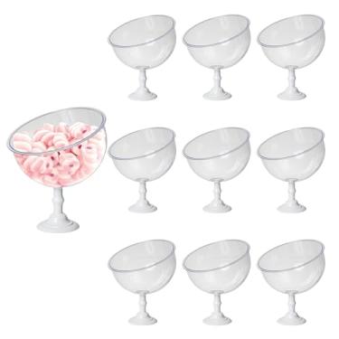 Imagem de 10 Baleiros 1,5l Taça Premium Bomboniere Acrílico Elegante (BRANCO)