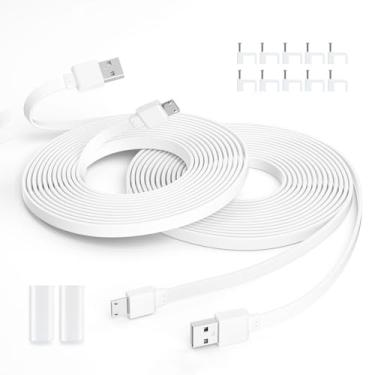 Imagem de Xwartre Cabo De Alimentação Câmera 9 Metros Para Wyze Cam V3/V4/Og/Pan V2, Ring Indoor Cam, Simplisafe Outdoor Camera, Blink Mini, Pacote Com 2 Cabos Extensão, Carregador Usb Micro Plano Yi Kasa, Eu
