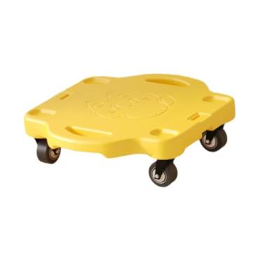 Imagem de oshhni Placa de patinete com alças, pranchas para sentar, brinquedos sensoriais de coordenação para crianças, patinetes sentados, prancha de chão para, Amarelo, M