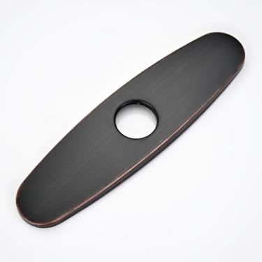 Imagem de Placa de cobertura de torneira, placa de deck de aço inoxidável para torneira de pia de cozinha furo único ou torneira de banheiro 1-3 furos tampa redonda de 25 cm (bronze polido a óleo)