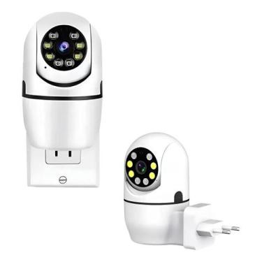 Imagem de Câmera De Segurança Plug Wifi Full Casa Hd Visão Noturna Branco - agin