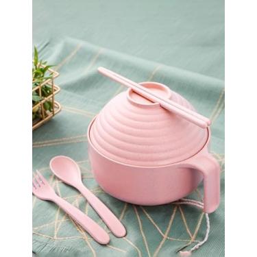 Imagem de Conjunto de tigelas de ramen de 5 peças com tampas, panela de ramen de micro-ondas e tigelas de mistura para salada, macarrão, frutas, arroz e sopa – Essenciais de cozinha e dormitório