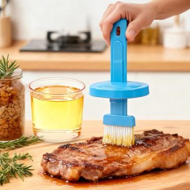 Imagem de Escova de óleo de silicone recarregável com garrafa para cozinhar, churrasco, assar e grelhar – Aplicador de óleo de cozinha de grau alimentício para pastelaria e molho