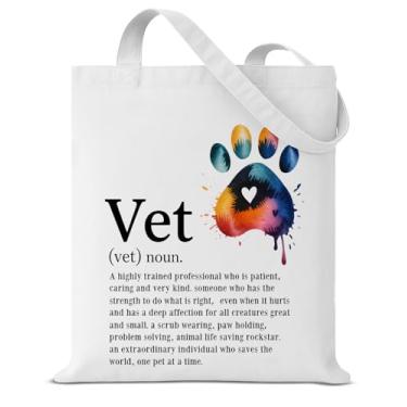 Imagem de Vet Tech Gifts Tote Bag para mulheres, definição veterinária, reutilizável, bolsa de ombro para compras, supermercado, trabalho, veterinária, estética
