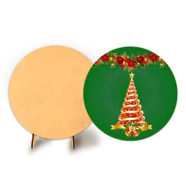 Imagem de Painel Redondo C Elastico 50cm Natal + Suporte MDF (NAT016)