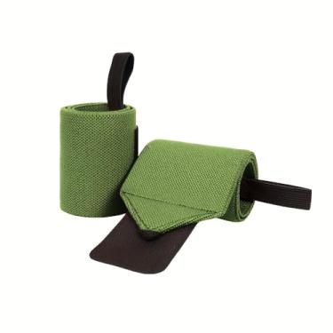 Imagem de Alças de pulso para halterofilismo, pacote com 2 pulseiras esportivas altamente elásticas para levantamento de peso, musculação, presentes para amantes de cross training (verde)