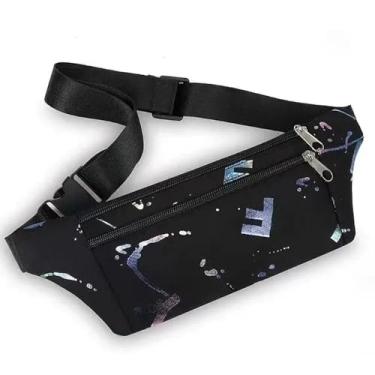 Imagem de Pochete transversal, cinto de corrida para mulheres e homens, preto, impermeável, fina, Oxford, bolsa de cintura para esportes ao ar livre, treino de alta capacidade, porta-chaves, dinheiro, celular