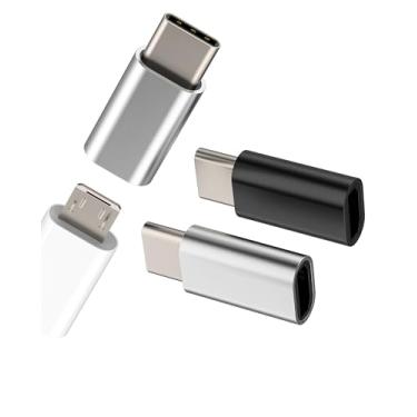 Imagem de Adaptador carregador USB C macho para micro USB fêmea (pacote com 3) conector tipo C conversor de cabo de carregamento para iPhone 15 16 Pro Max para Apple para iPad carregador de celular compatível