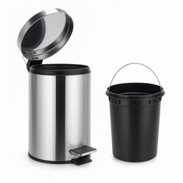 Imagem de Luti Shop Lixeira Inox 7 Litros Cesto de Lixo Removível Balde Pedal Aç