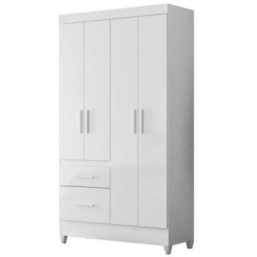 Imagem de Guarda Roupa Solteiro Madri 4p 110 Cm Branco Flex Moval Branco Flex - 