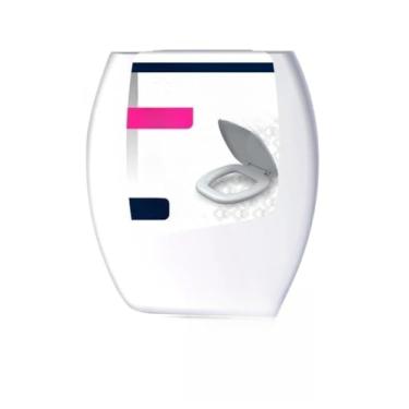 Imagem de Assento Tampa de Vaso Almofadado Quadrado Casa de Banho Sanitária(Branco)