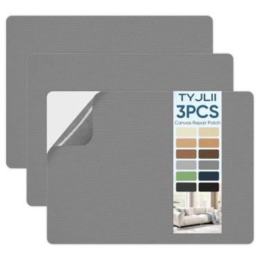 Imagem de TYJLII Patch de reparo de tela, adesivo de tecido impermeável para barraca, cobertura de barco, dossel, guarda-chuva, capa de móveis, toldo, bagagem, sofá. (21 cm x 28 cm - cinza escuro)
