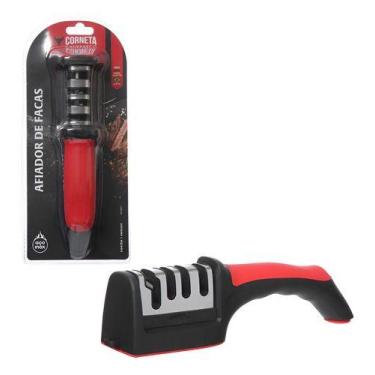 Imagem de Afiador Amolador De Faca E Tesoura Profissional Corneta Aço