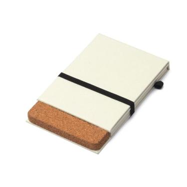Imagem de Kit com 10 Blocos de Anotações Ecológicos em Papel de Caixa de Leite – 80 Folhas, Capa Dura com Cortiça, Elástico Preto e Porta-Caneta – Sustentável e Durável