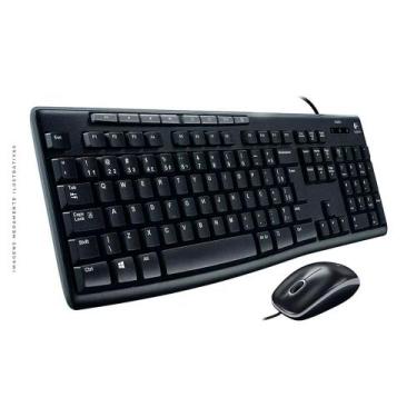 Imagem de Kit Mouse e Teclado Logitech MK200, Multimídia, ABNT2, Preto - 920-002