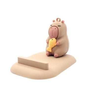 Imagem de HomeCozi Suporte de telefone Capybara – Acessório de mesa de animal fofo, suporte universal para smartphone para iPhone e Android, presente para amantes de capivara, decoração Kawaii, suporte de mesa