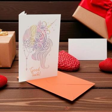 Imagem de 1 peça cartão de felicitações unicórnio-design papel cores sortidas 18,5 x 12,8 x 1 cm