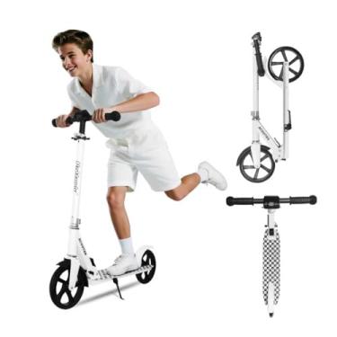 Imagem de Nattork Scooter para crianças de 8 a 12 anos, adolescentes e adultos - patinete dobrável de altura ajustável com rodas grandes e resistentes para um passeio suave, leve, suspensão antichoque, scooter