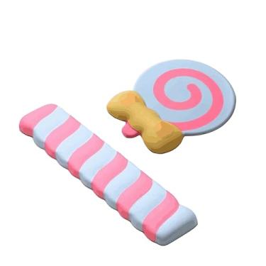 Imagem de Descanso de pulso para teclado e mouse pad com suporte de pulso LOLLITA almofada de espuma de memória para conjunto de teclado e mouse, almofada ergonômica de mesa com base antiderrapante (ROSA)