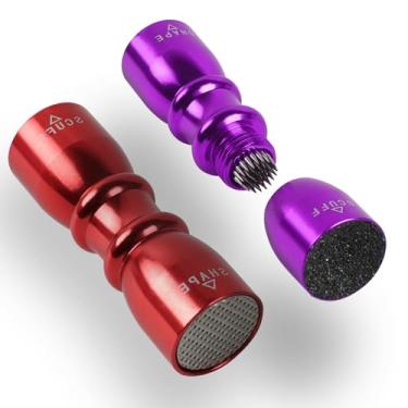 Imagem de AKLOT Ferramenta de ponta de taco de piscina, 2 unidades, modelador de taco de sinuca 3 em 1 e Scuffer com aerador, kit de manutenção profissional de ponta de taco de bilhar, modelador portátil para