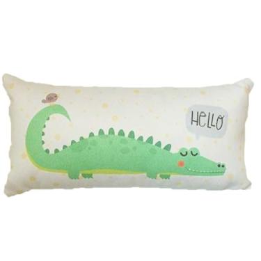 Imagem de Quadro Infantil Jacaré Verde 20×40 cm – Moldura Filete Tendência, Estampa Divertida para Quarto de Bebê