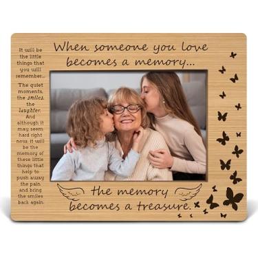 Imagem de APJYM Molduras comemorativas 12 x 18 cm, presentes de memória amorosa, luto, simpatia, luto, presentes para pessoas amadas, quando alguém que você ama se torna uma moldura de foto de memória