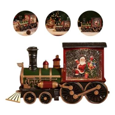 Imagem de Luminária Trem Natalino Musical LED 30 cm — Globo de Neve com Papai Noel e Árvore, Enfeite de Mesa Natalino Resistente — Decoração Natal Presente