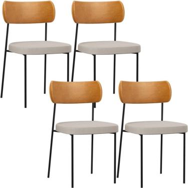 Imagem de Kit 04 Cadeiras Para Sala De Jantar Melina L02 Whisky Cru