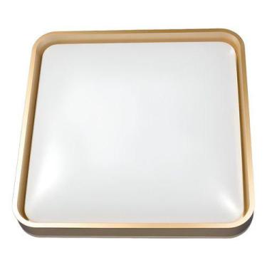 Imagem de Plafon Yael Led 36w Branco dourado Quadrado Bivolt Luminatti Branco