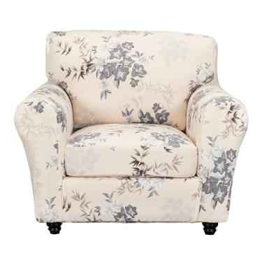 Imagem de CRFATOP 2 capas de sofá macias e elásticas para poltrona, 1 capa de assento com braços, lavável, protetor de móveis para sala de estar, cachorro, (pequena, C12)