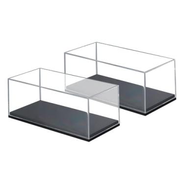 Imagem de Amagogo Conjunto de 2 vitrines de acrílico para miniaturas de carros, escala 1:64, caixa de proteção decorativa para armazenamento de objetos de coleção e