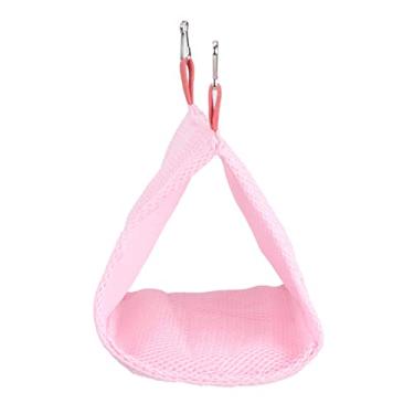 Imagem de Yctze Malha Respirável de Verão para Animais de Estimação, Ninho de Papagaio, Cama de Rede e Brinquedo de Gaiola de Casa de Hamster - Azul, Ideal para Animais de Estimação Pequenos, como Ratos, (Rosa)