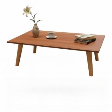 Imagem de Mesinha De Centro Mesa Pequena Decorativa Sala de Estar Pés Palito Madeira Maciça (FREIJÓ)