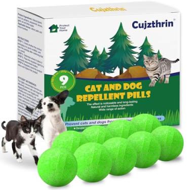 Imagem de Repelente natural de menta para cães e gatos, pacote com 9 – fórmula à base de plantas, seguro para animais de estimação e crianças, proteção de 6 meses, uso interno e externo para quintal, jardim