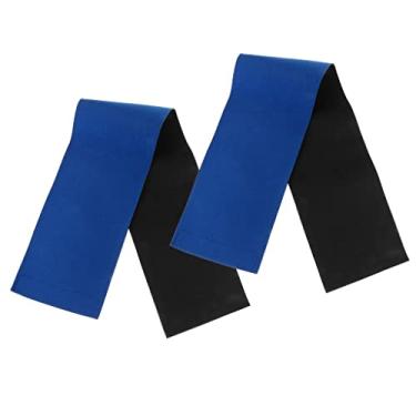 Imagem de Pacote com 2 cintos de suporte de cintura lombar de neoprene - Protetor de suor para treino de ginástica - Cinto fino para aparar a barriga - para exercícios de musculação - Azul