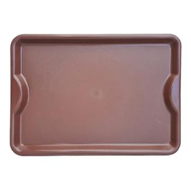 Imagem de Bandeja Plastica Self service grande 48x33cm buffet restaurante fast food lanches em Polipropileno(Marrom)
