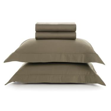Imagem de Jogo de cama Queen 100% algodão Egípcio Karsten 300 Fios 4Pç (Dallas Oliva)