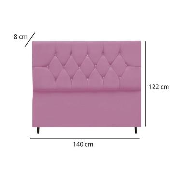 Imagem de Cabeceira Estofada Cama Box Casal 140 Cm Suede Nina Cor:rosa