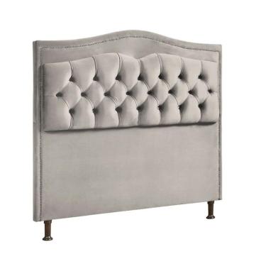 Imagem de Cabeceira Estofada Holanda 1,40 Casal 2.0 Veludo Speciale Home Bege Marfim