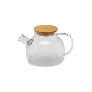 Imagem de Chaleira De Vidro Borossolicato Com Tampa De Bambu 1 Litro