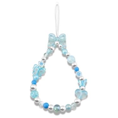 Imagem de Cxulquvs Chaveiro de telefone com contas charmoso charmoso capa de telefone berloques alça cordão pingentes para telefones câmera moda telefones chaveiro charme para mulheres