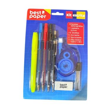 Imagem de Kit Escolar Com 8 Peças Caneta + Lapiseira + Borracha