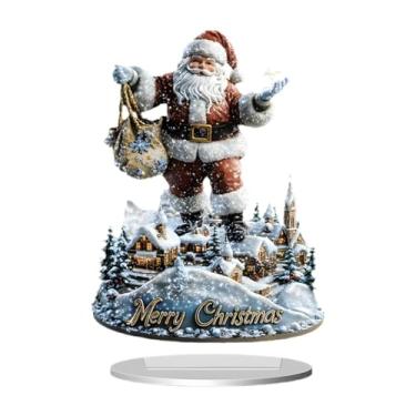 Imagem de Vaveren Decoração de Natal 2D Arte 2D Lembrança Peça Decorativa Figura de Mesa Ornamento para Decoração de Quarto de Mesa Escritório, Style B