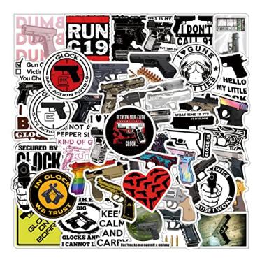 Imagem de Conjunto de 62 peças de adesivos de arma, adesivos de vinil legais para garrafa de água laptop telefone álbum de recortes diário presentes para adolescentes e adultos para suprimentos de festa