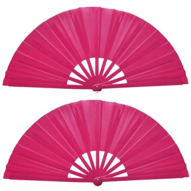 Imagem de 2 peças de ventilador dobrável portátil de 33 cm, ventiladores de mão para mulheres, dobrável, grande fã de rave, ventilador de dança de apresentação, ventilador de botas no chão, ventilador legal na