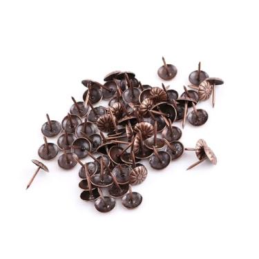 Imagem de SPYMINNPOO Tachas Material de Ferro Pregos Decorativos Estilo Vintage para Móveis, Tamanhos Variados 100 PCS Unhas Lisas de Ameixa Quadradas Margaridas para Cesta de sofá Tambor de Artesanato